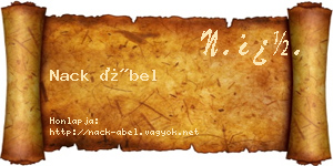 Nack Ábel névjegykártya